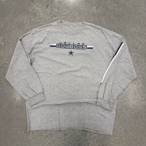 Dallas Cowboys Long Sleeve Graphic T-Shirt Heather Gray Mens XL NFL Football